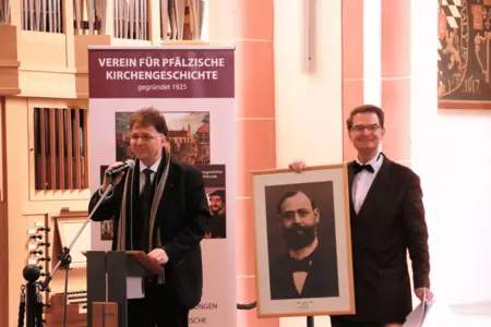 Michael Landgraf (Pfälzischer Bibelverein) und Apl. Prof. Dr. Ulrich Wien